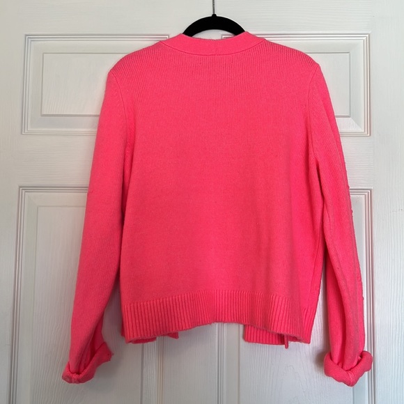 Hot Pink Barbie-Core Cardigan Sweater - NWOT - Picture 4 of 5
